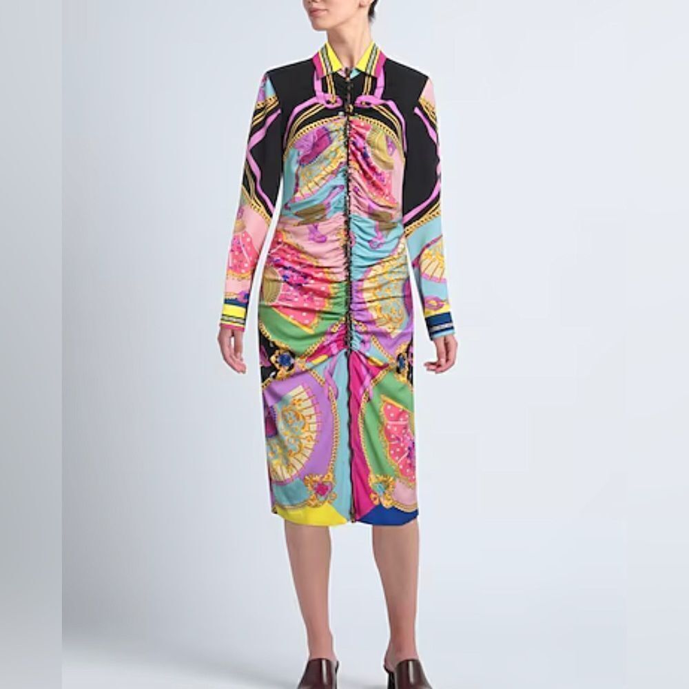 Versace Ventagli Midi Shirt Dress size 48/us size 12